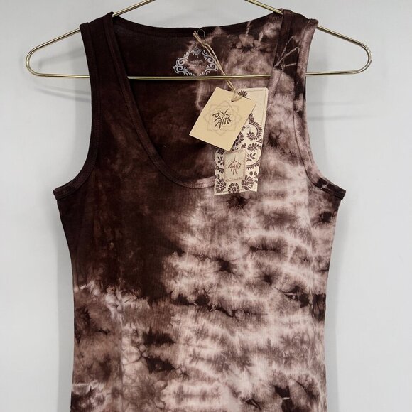 PrAna Ashlyn Sleeveless Tie-Dye Cotton Mini Dress in Espresso – Size M NWT - Picture 2 of 11